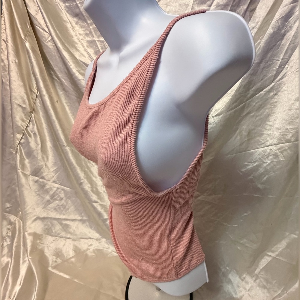 Blush Ribbed Backless Bodysuit - Picture 2 of 6